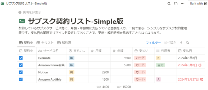 公開テンプレートのWeb表示